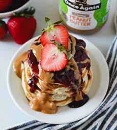Peanut Butter & Jelly Pancake Sundae With Once Again Peanut Butter