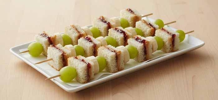 Mini Peanut Butter & Jelly Sandwiches On A Stick