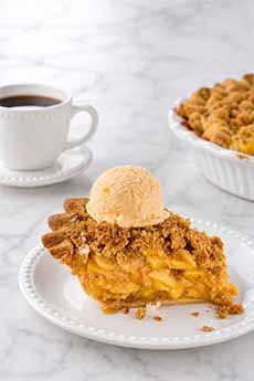 A Slice Of Peach Pie A La Mode