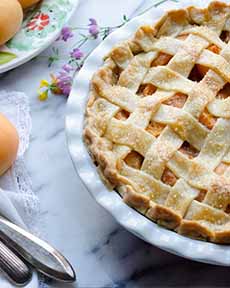Peach Pie With A Lattice Top