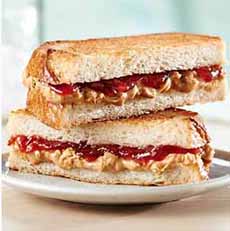 Peanut Butter & Jelly Sandwich on White Bread