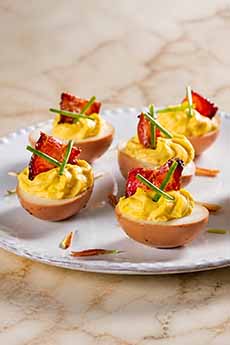 Pickled Deviled Eggs With Bacon
