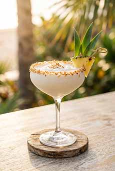 Pina Colada With A Toasted Coconut Rim