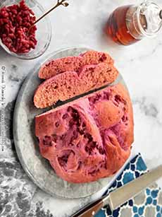 Pink Pomegranate Challah With Honey