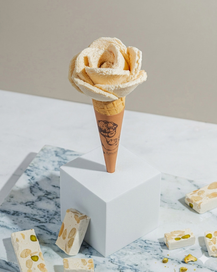Amorino Pistachio Nougat Ice Cream Cone