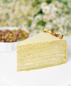 Lady M Pistachio Mille Crepes Cake