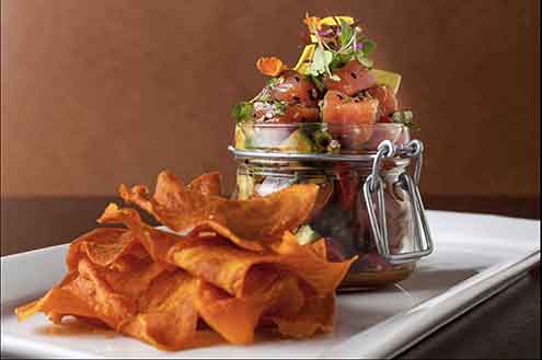 Poke Bowl With Yam Chips