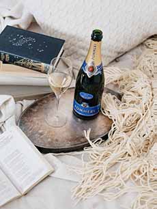 Pommery Champagne Bottle & Glass On Tray