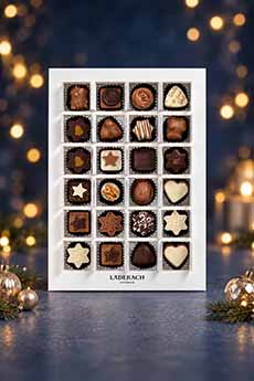 The chocolates inside the Pralines Advent calendar.