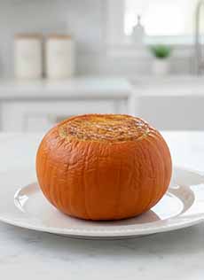 Pumpkin Custard Baked In Pumpkin