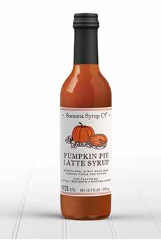 Bottle of Pumpkin Spice Latte Syrup from Sonoma Syrup Co.