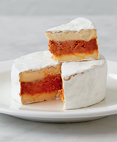 A triple-creme cheese (St. Stephen) with a spiced pumpkin filling.