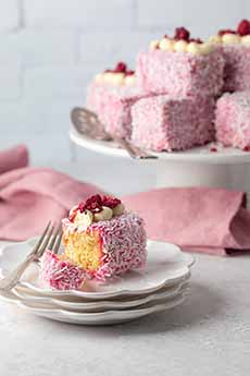 White Chocolate Raspberry Lamingtons