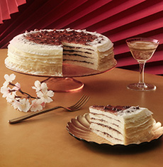 Red Bean Mille Crepes Cake 