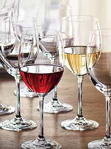 Glasses of Red & White Wine