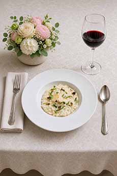 Risotto With Basil Chiffonade
