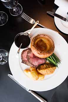 A Plate Of Roast Beef & Yorkshire Pudding