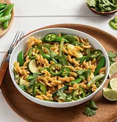 Rotini Pasta In Curry Sauce With Vegetables