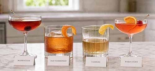 Classic Rye Cocktails: Manhattan, Old Fashioned, Sazerac, Ward 8