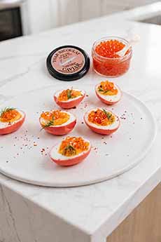 Deviled Eggs With Salmon Caviar