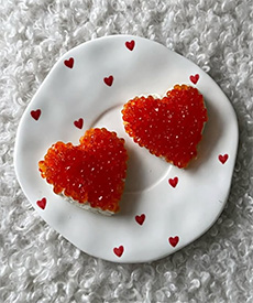 Salmon Caviar Hearts
