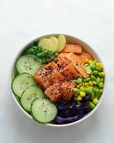 Salmon Poke Bowl With Assorted Vegetables