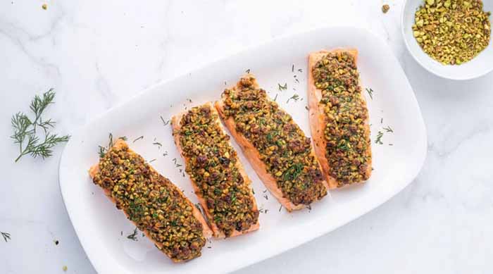 Baked Salmon With A Pistachio Crust