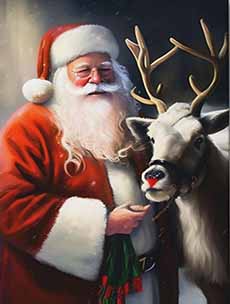 Santa With Rudolph The Red-Nosed Reindeer