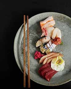 Beautiful plate of sashimi.
