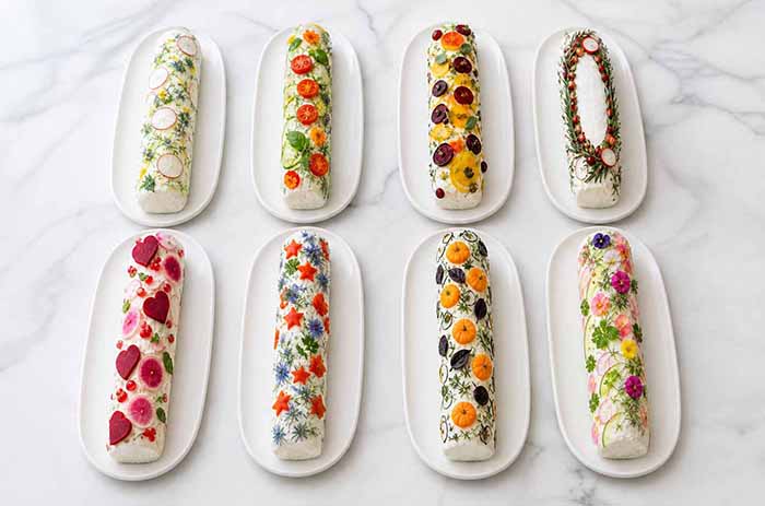 Decorated Goat Cheese Logs