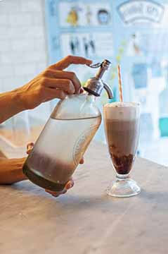 Egg Cream With A Soda Siphon
