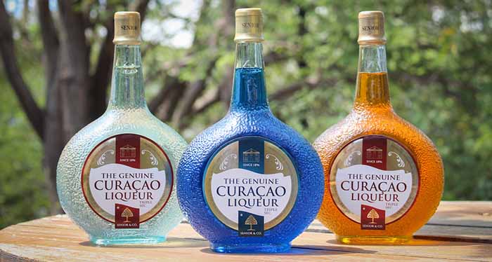 Green, Blue & Orange Curacao Bottles