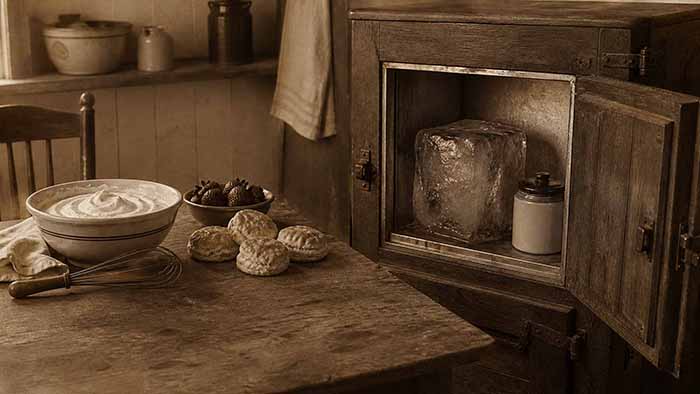 Making Whipped Cream In An Old-Fashioned Kitchen