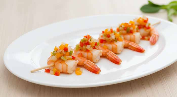 Shrimp With Soffritto Garnish