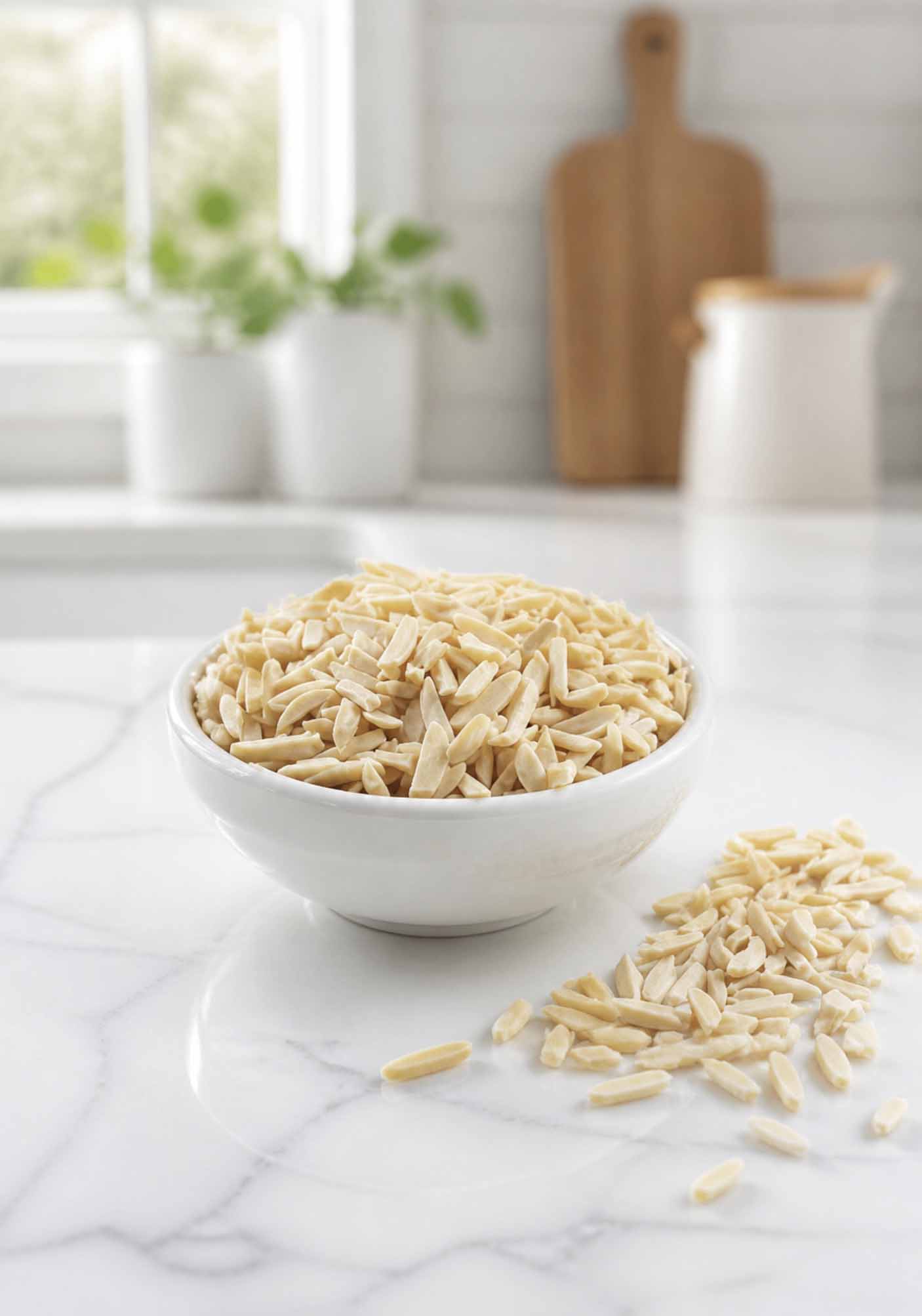 A Bowl Of Slivered Almonds