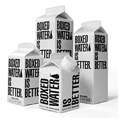 Different Size Cartons Of Boxed Water