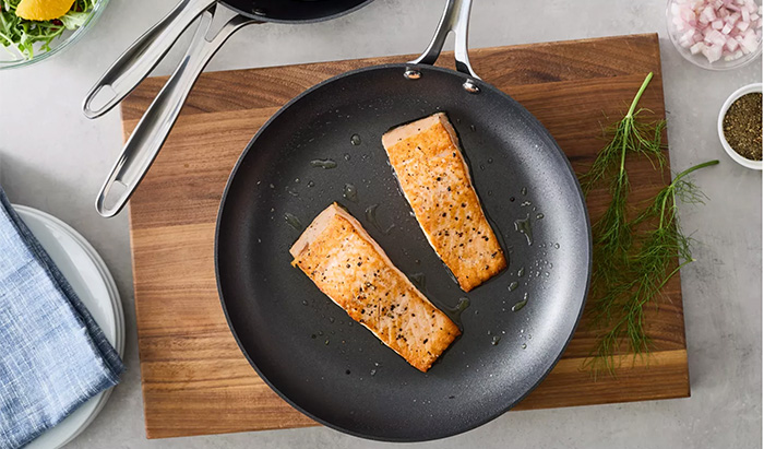 Salmon Fillets In A Skillet