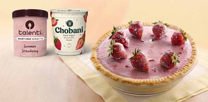 Strawberry Sorbet Frozen Pie