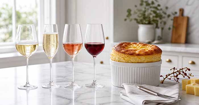 Cheese Souffle With 4 Wines