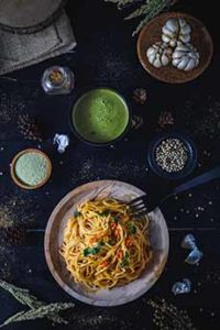 Spaghetti With Olive Oil & Sliced Jalapenos