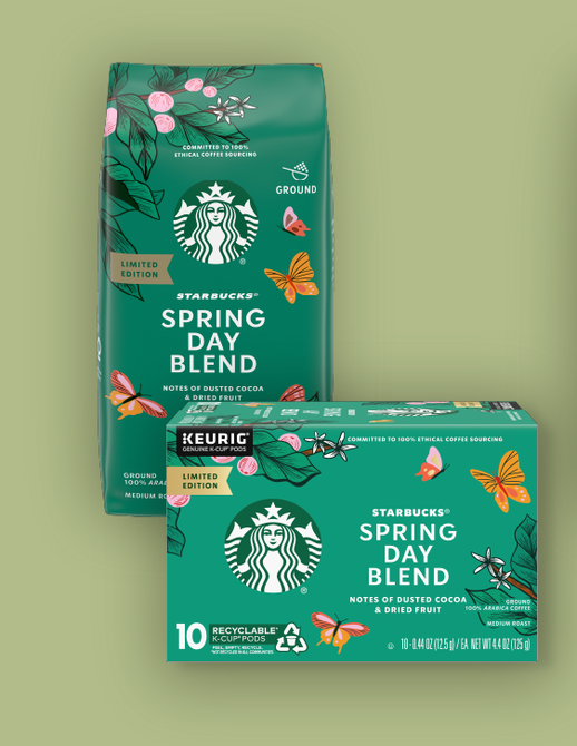 Packages of Starbucks Spring Day Blend Coffee