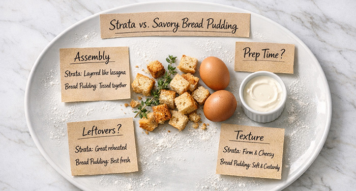 Chart: Savory Bread Pudding Vs. Strata