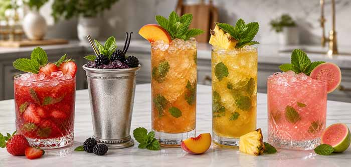 Different Fruit-Flavored Mint Juleps