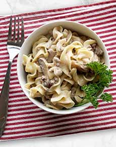Beef Stroganoff Made With Pound Of Ground Beef Crumbles