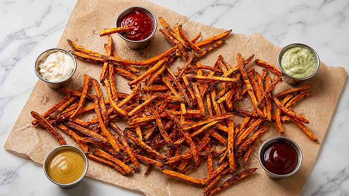 Sweet Potato Fries With 5 Dips