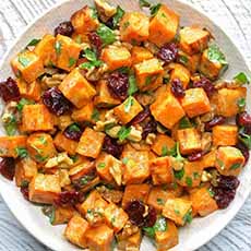 Sweet Potato Salad With Dried Cranberries