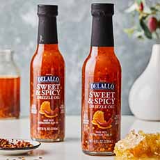 A bottle of DeLallo Sweet & Spicy EVOO for drizzling and more