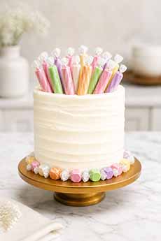 Cake Decorated With Taffy