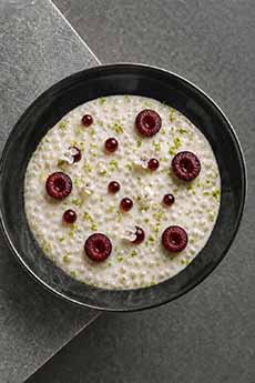 Tapioca Pudding With Bing Cherries