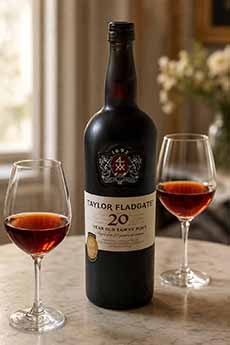 Bottle & Glass Of Taylor Fladgate 20-Year Port